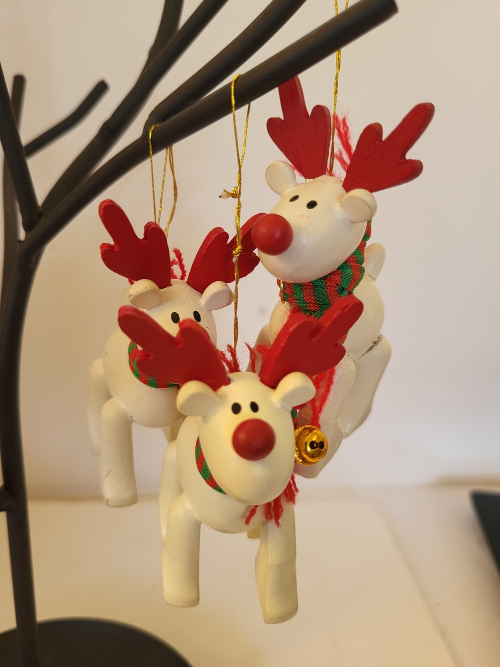 3 1987 Avon Bekvedeer The Christmas Reindeer Ornaments 3.5"
